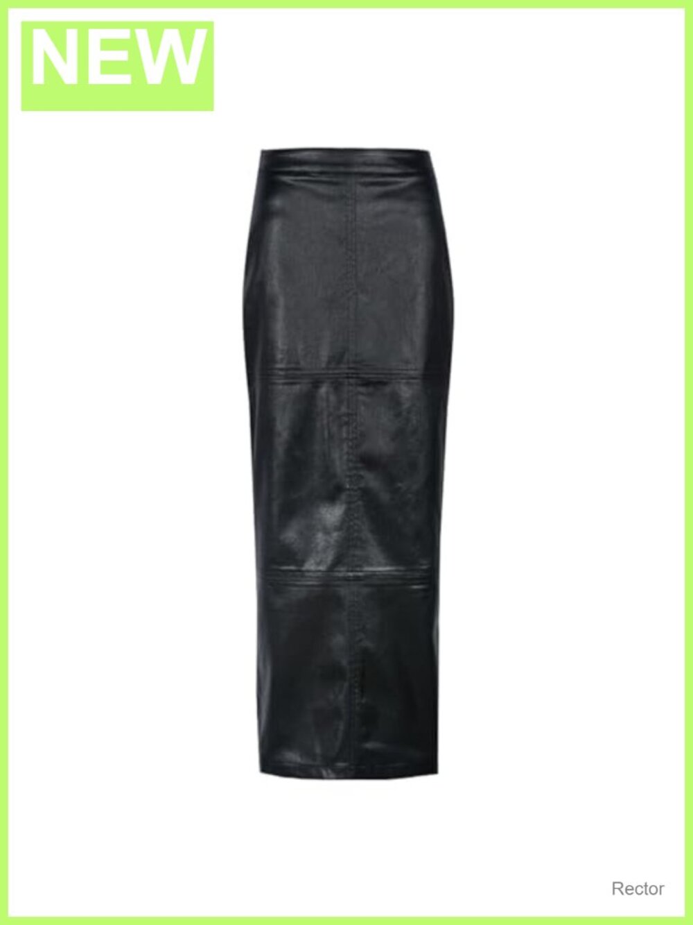 High Waist A-Line Long Leather Skirt Ankle Length Back Slit Business Casual